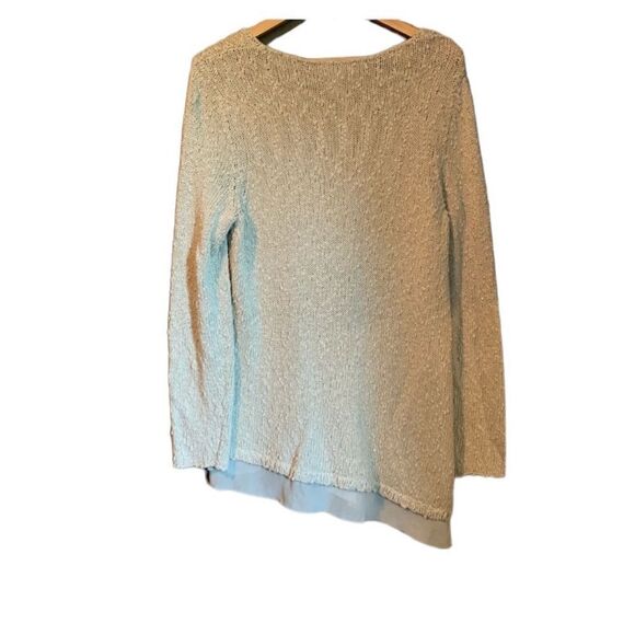 Chico’s metallic asymmetric knit sweater.‎ - Picture 7 of 12
